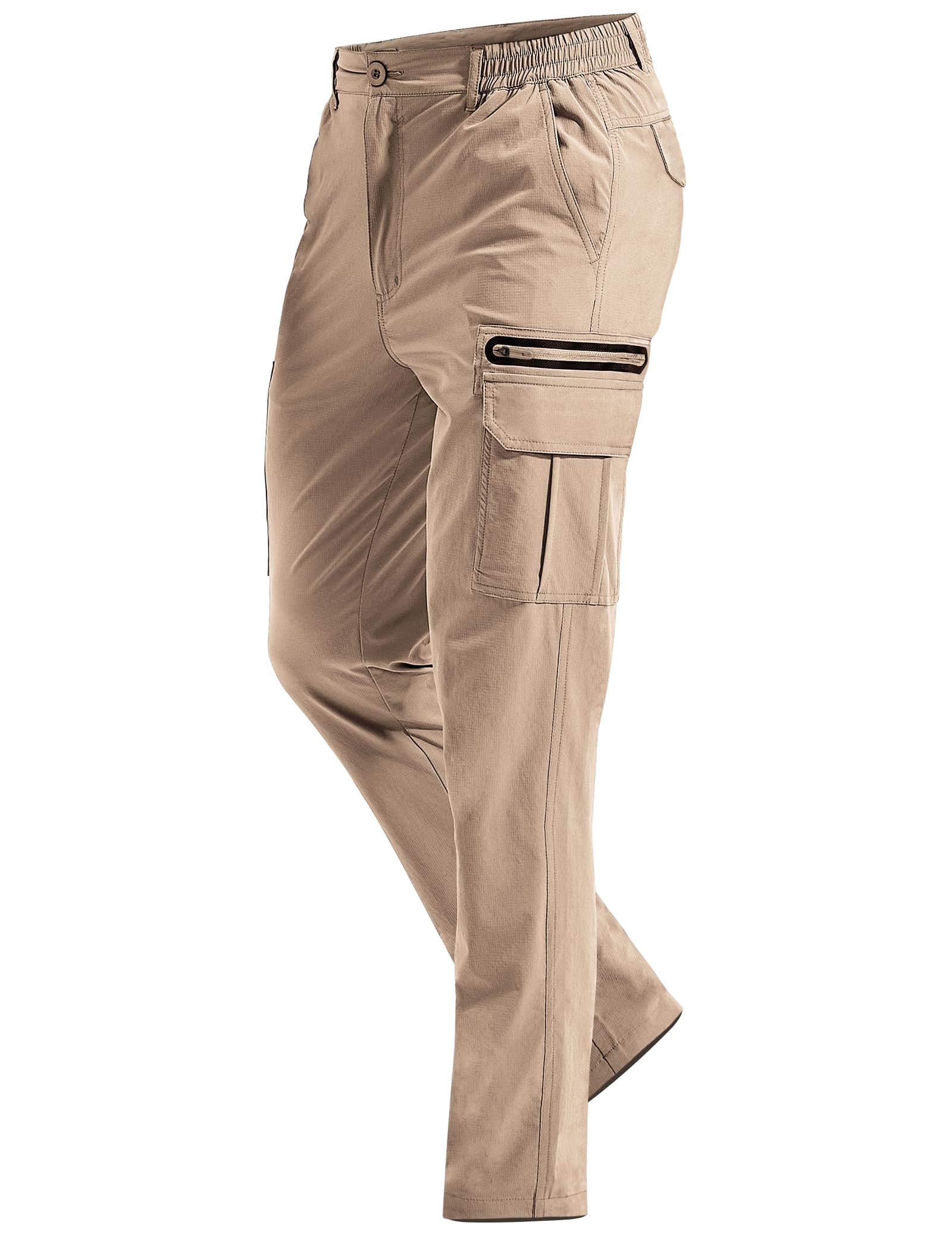 MOURCE Wandelbroek voor heren, lichtgewicht, sneldrogende, waterafstotende werkbroek met 7 zakken, voor kamperen, vissen, outdoor, hemelsblauw, 38W / 30L