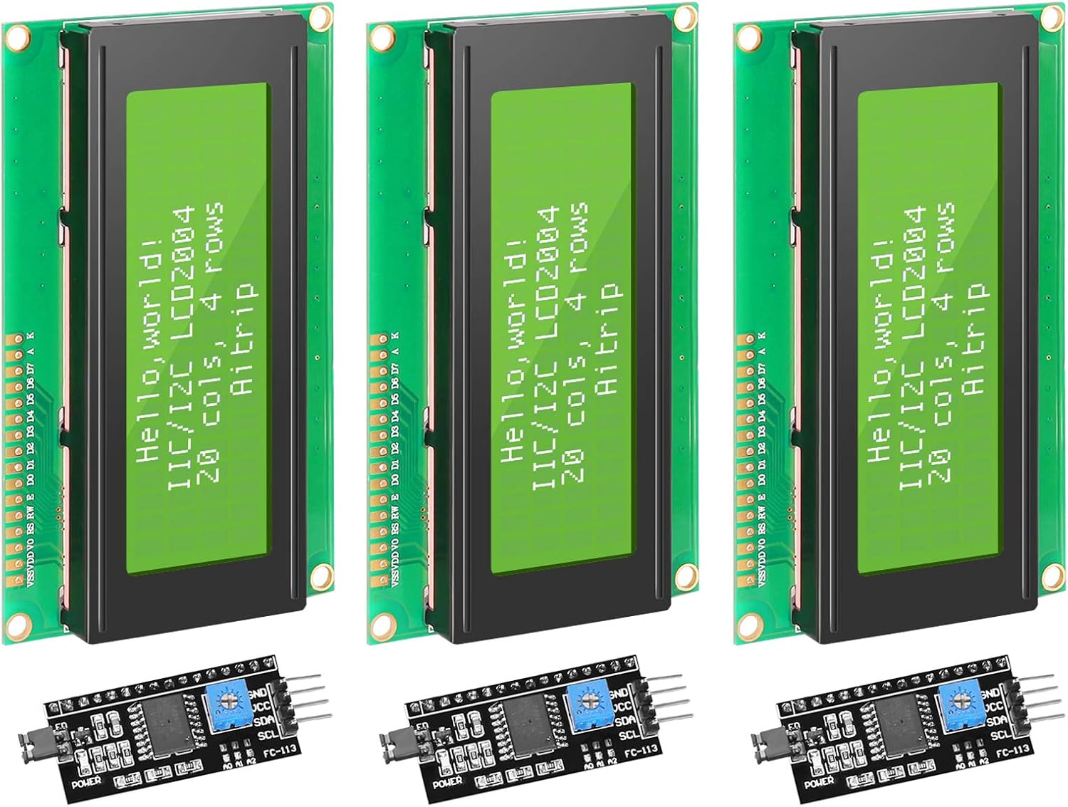 Amazon.com: AITRIP 3PCS 2004 20x4 LCD Module IIC I2C Interface Adapter ...