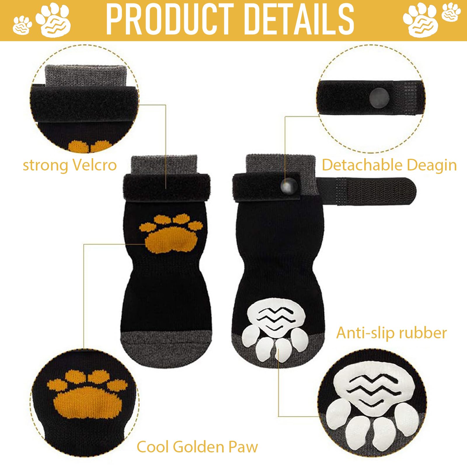 HTTDSLF 4 works Anti Slip Dog Socks Paws Stop Licking - Image 3