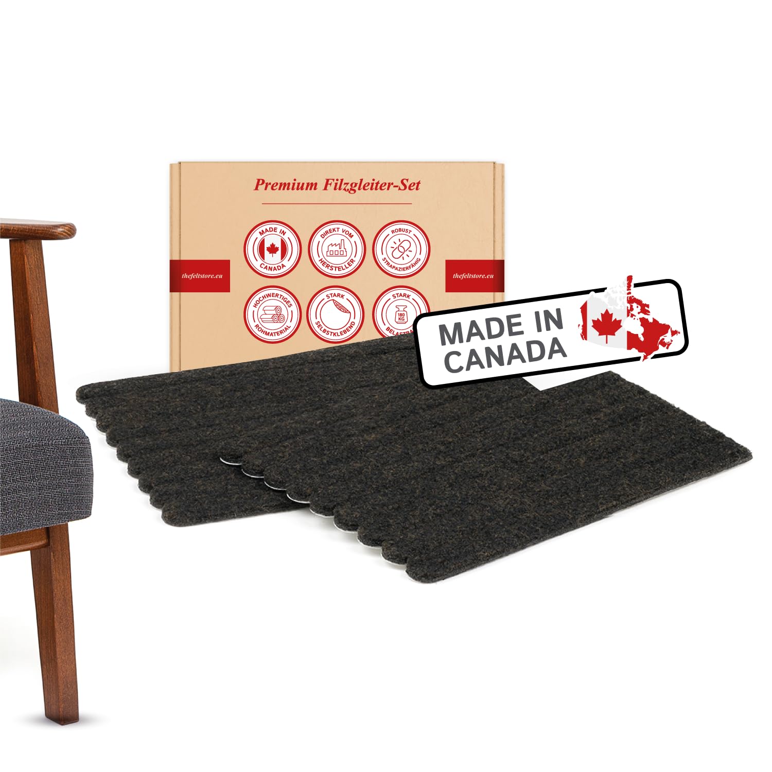 Patins lames en feutre contre les rayures de meubles sur le sol, 108 protections autocollantes