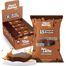 Munch Better Dulce de Leche Brownies 12 Individually Wrapped Bars, 15g Protein, 7g Collagen, Gluten-Free, Soft Baked Snack with Rich Caramel Flavor, Made with 8 Simple Ingredients
