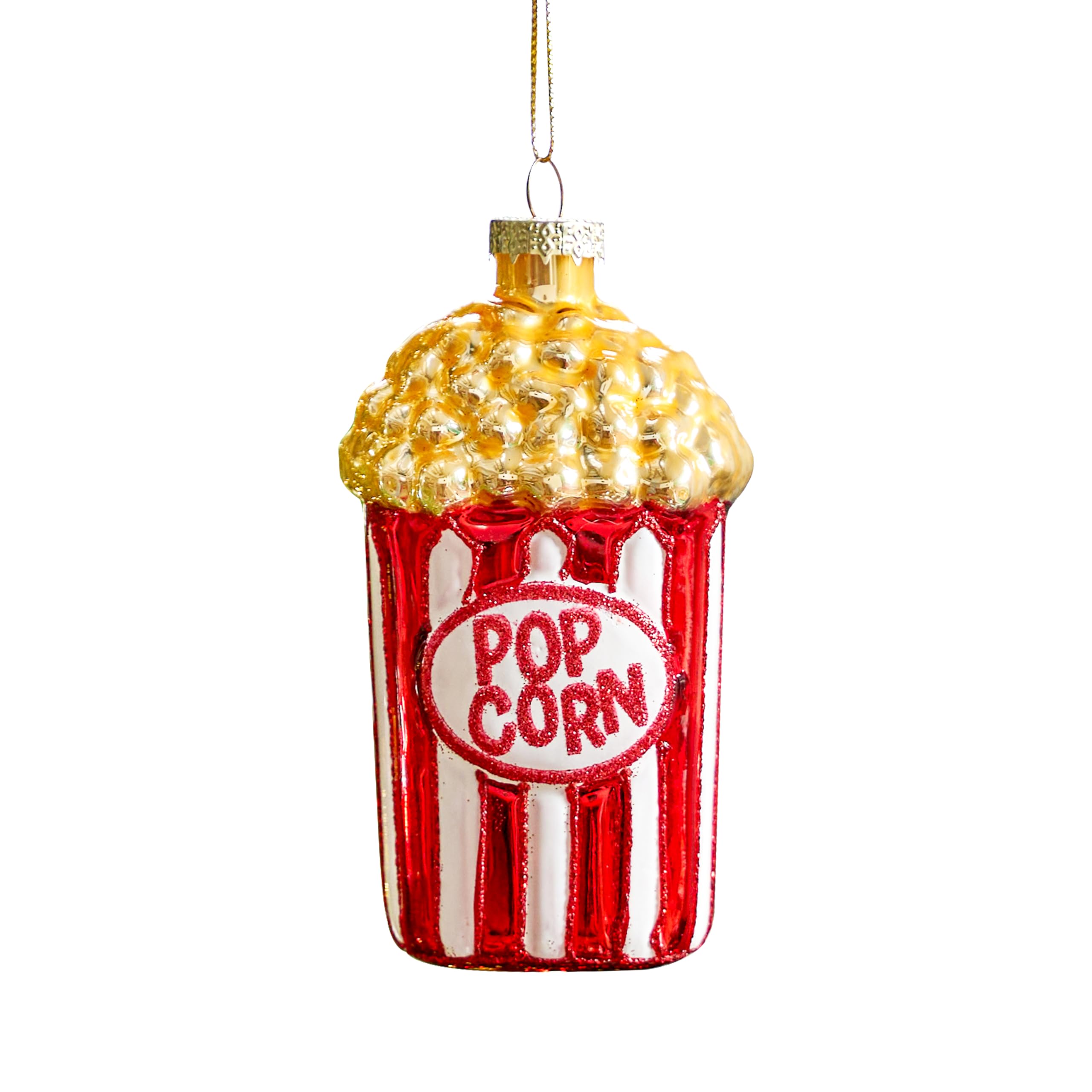 JOIEDOMI Popcorn Snacks Blown Glass Large Christmas Ornaments for Christmas Tree Hanging Ornament Outdoor Christmas Decorations Indoor Food, Xmas Christmas Party Favors Supplies Cute Presents