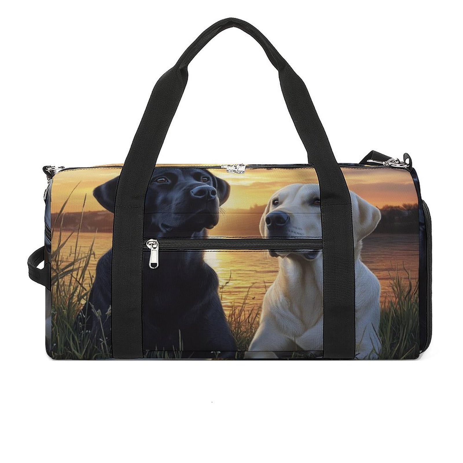 Labrador Love Couple Sports Gym Bag Travel Duffel Bag Weekender Bag Yoga Bag for Men Women