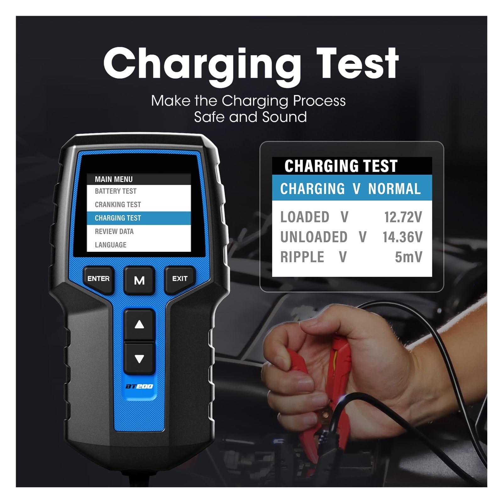 Comprobador De Baterias Probador De Batería De Coche De 12V, Analizador Digital De Batería De Diagnóstico Automotriz, Herramienta De Escáner De Carga De Arranque De Vehículo