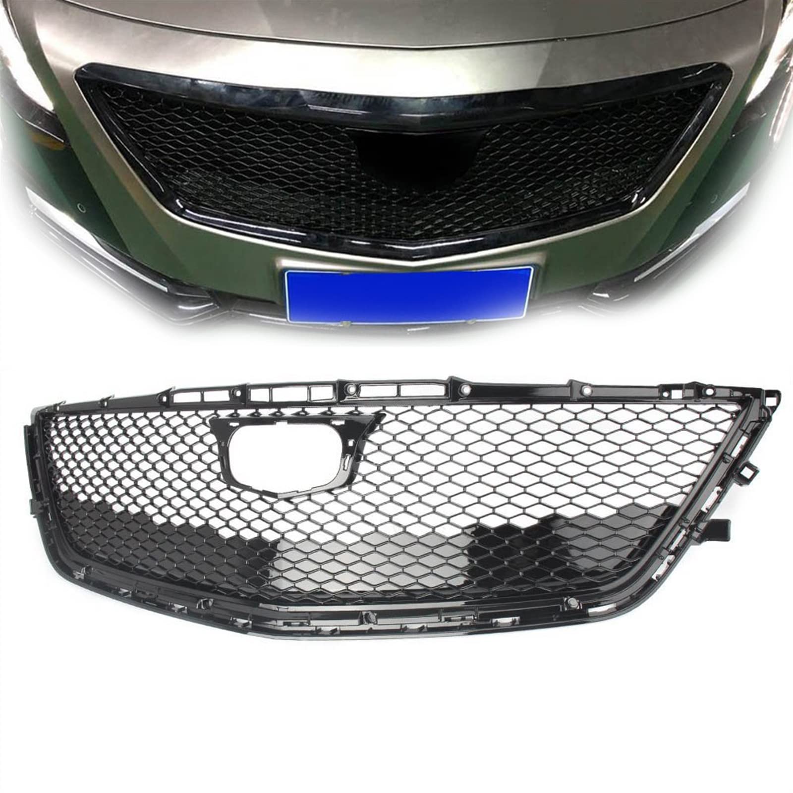 Gril avant de voiture noir brillant pour Cadillac CT6 2016 2017 2018 en maille