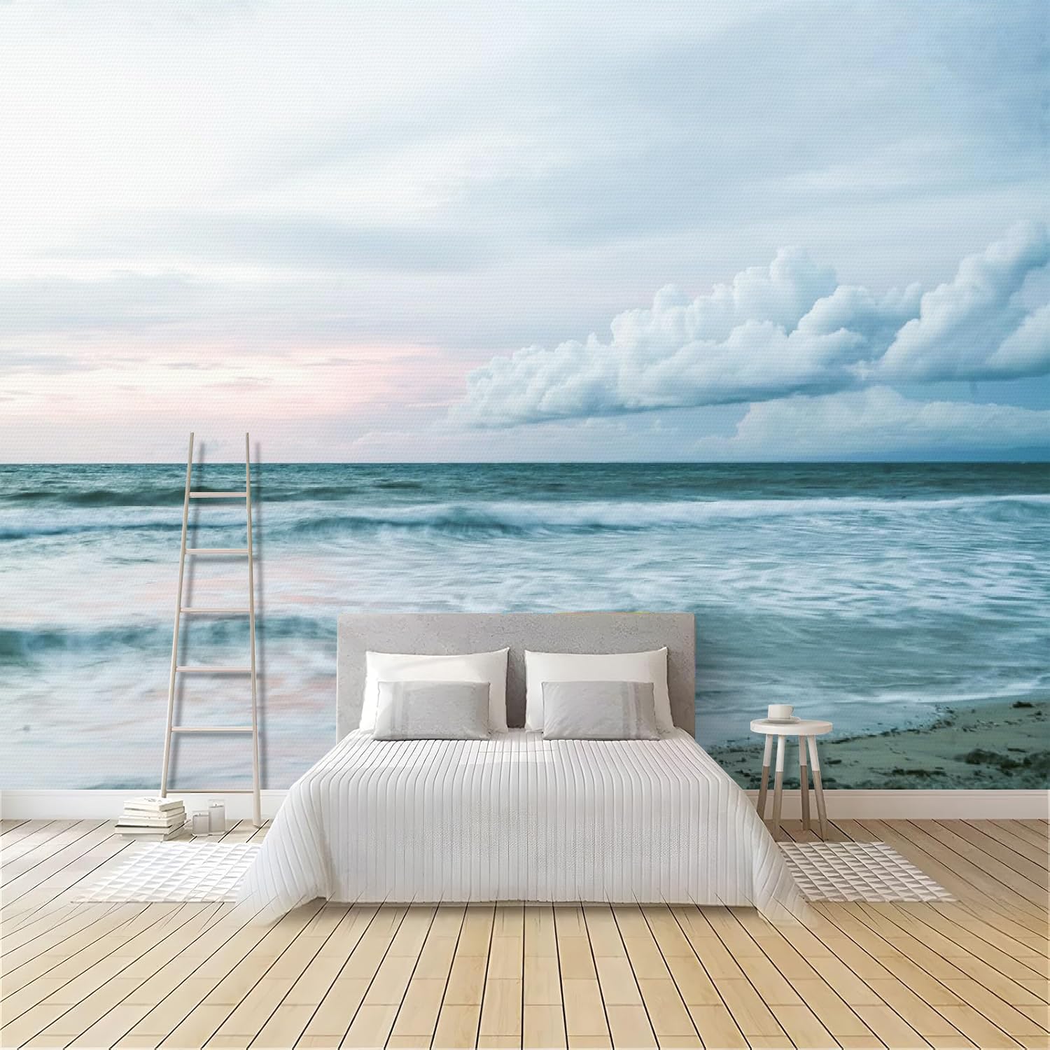 Carta Da Parati Effetto 3D Mare 366x254 cm Fotomurali Non Tessuto, Onde Dell'oceano Paesaggio Marino Decorazione Poster Arte Murale per Casa Ufficio Camera Da Letto Soggiorno B-483