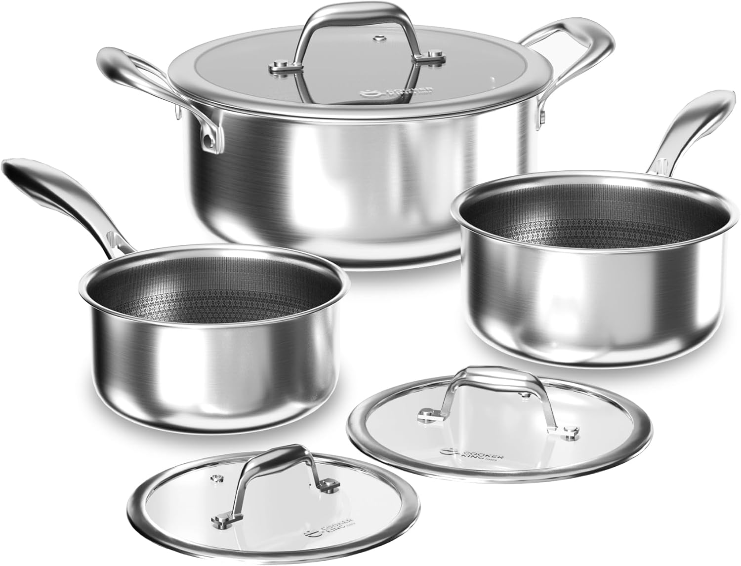 COOKER KING Hybrid Nonstick 6 Pcs Pot Set