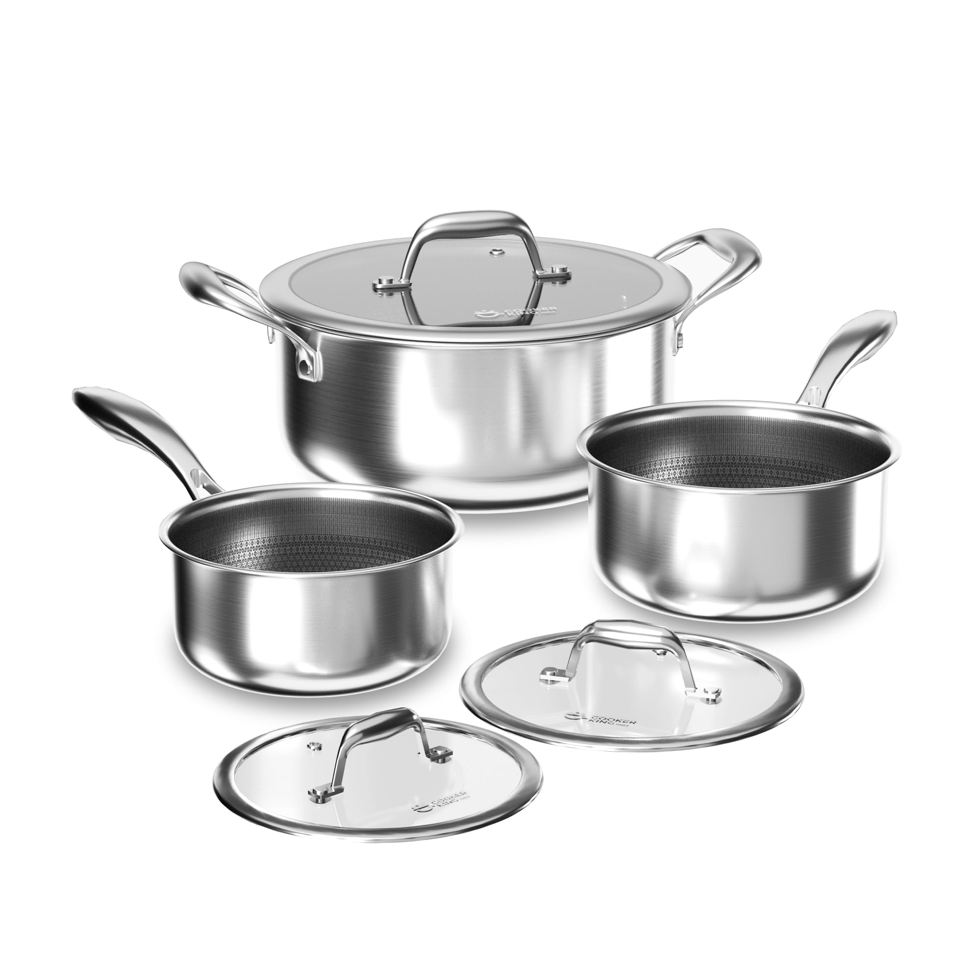 COOKER KING Stainless Steel 6-Piece Pots Set