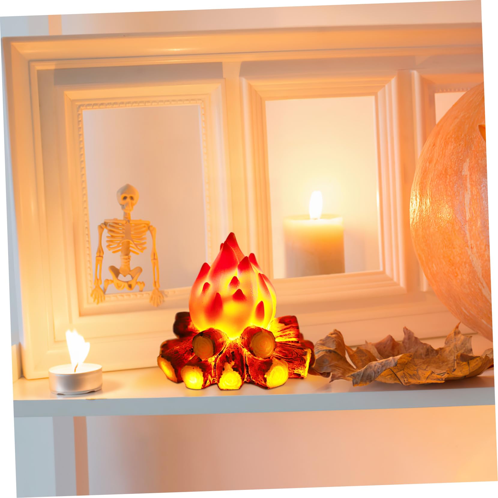 Alipis Lampada LED senza Fiamma Luce Decorativa Effetto Falò Simulato Design Moderno per Casa e Ufficio Lampada Batteria Luce Calda