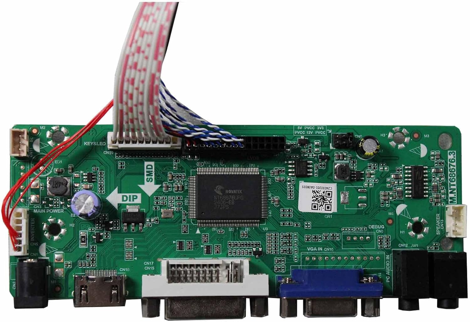 VSDISPLAY DVI VGA LCD Driver Board for 15 Inch 1024x768 LCD Screen LQ150X1LW94 Repalcement Board