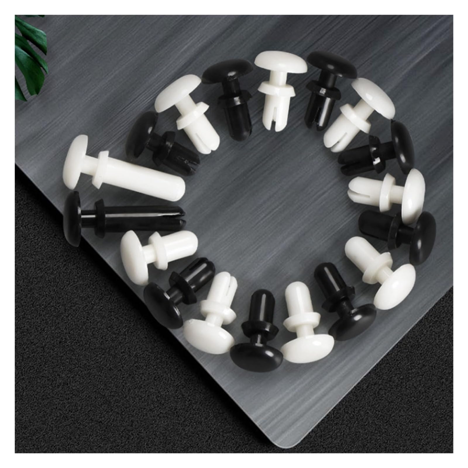 Plastikowy zacisk nitowy z nylonu, klamra nakrętką rozprężną typu R, plastikowe nity wciskane, dystans mocujący płytę główną(Black,R6080 100pcs)