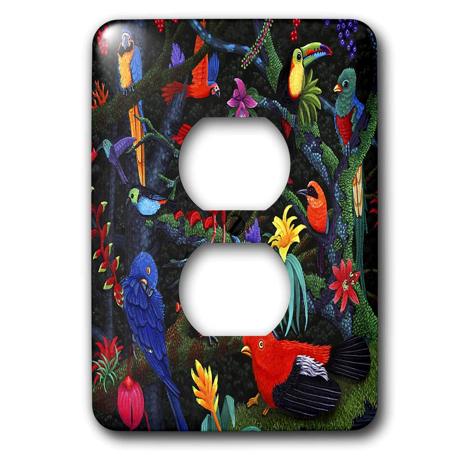 Rainforest Birds 2 prises plaque pour cacher les murs usés