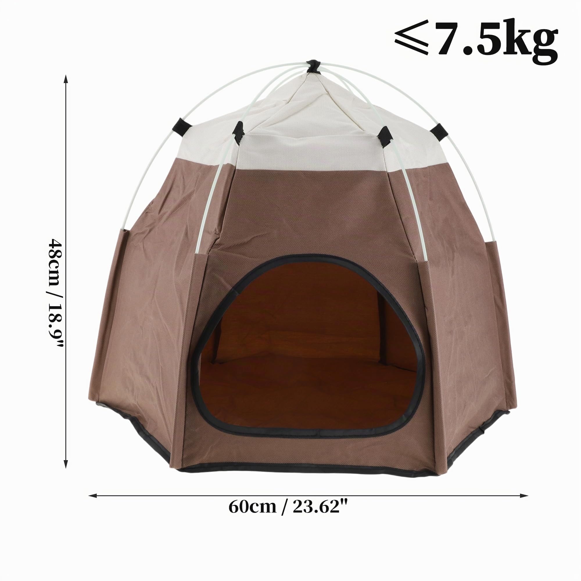 Faltbares Katzenzelt Braun 1pc Für Innen Und Außen Oxford-Stoff