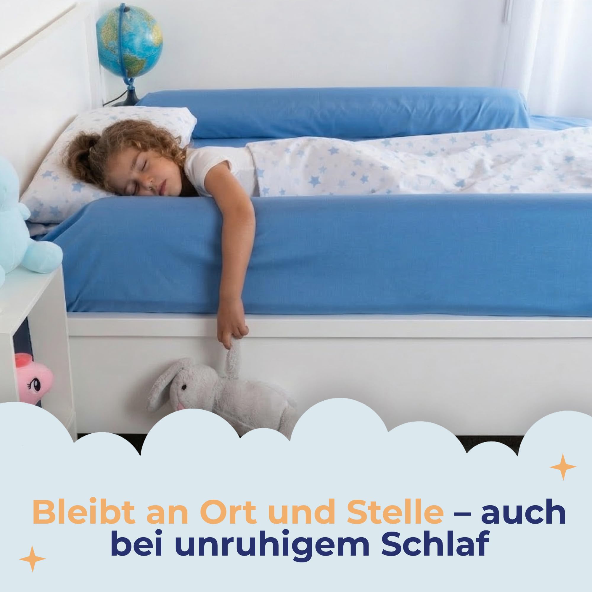 Reise-Bettschutzgitter für Kleinkinder (2er-Set) – Aufblasbare Bettgitter für Einzel-, Doppel-, Queen- & King-Size-Betten – Tragbare & rutschfeste Bettbegrenzung – Wasserabweisend & Langlebig