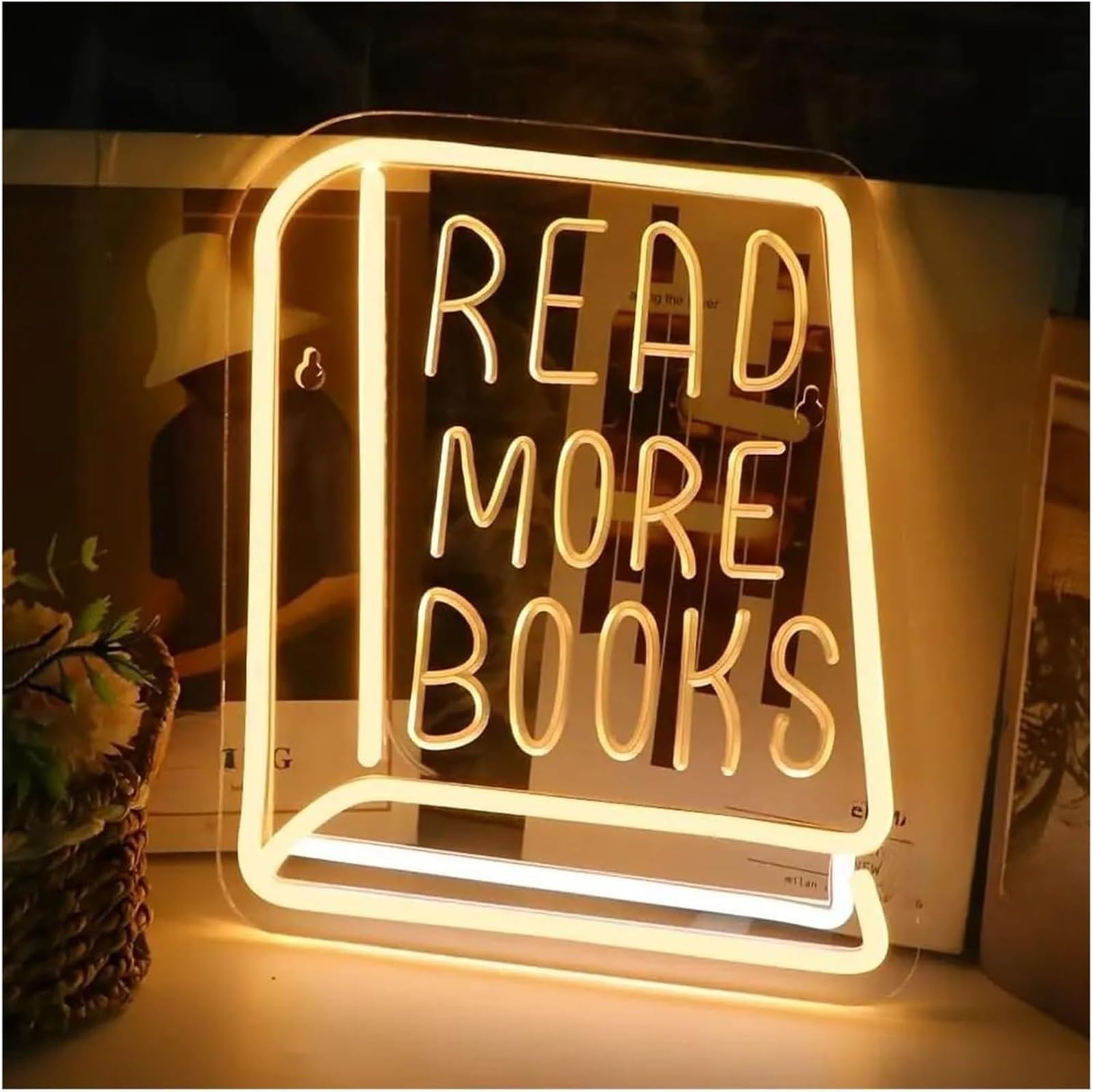 Regalo creativo per insegne al neon Insegna al neon decorativa leggere più libri Luce a LED sala studio Aula Biblioteca Incoraggia persone ad amare lettura