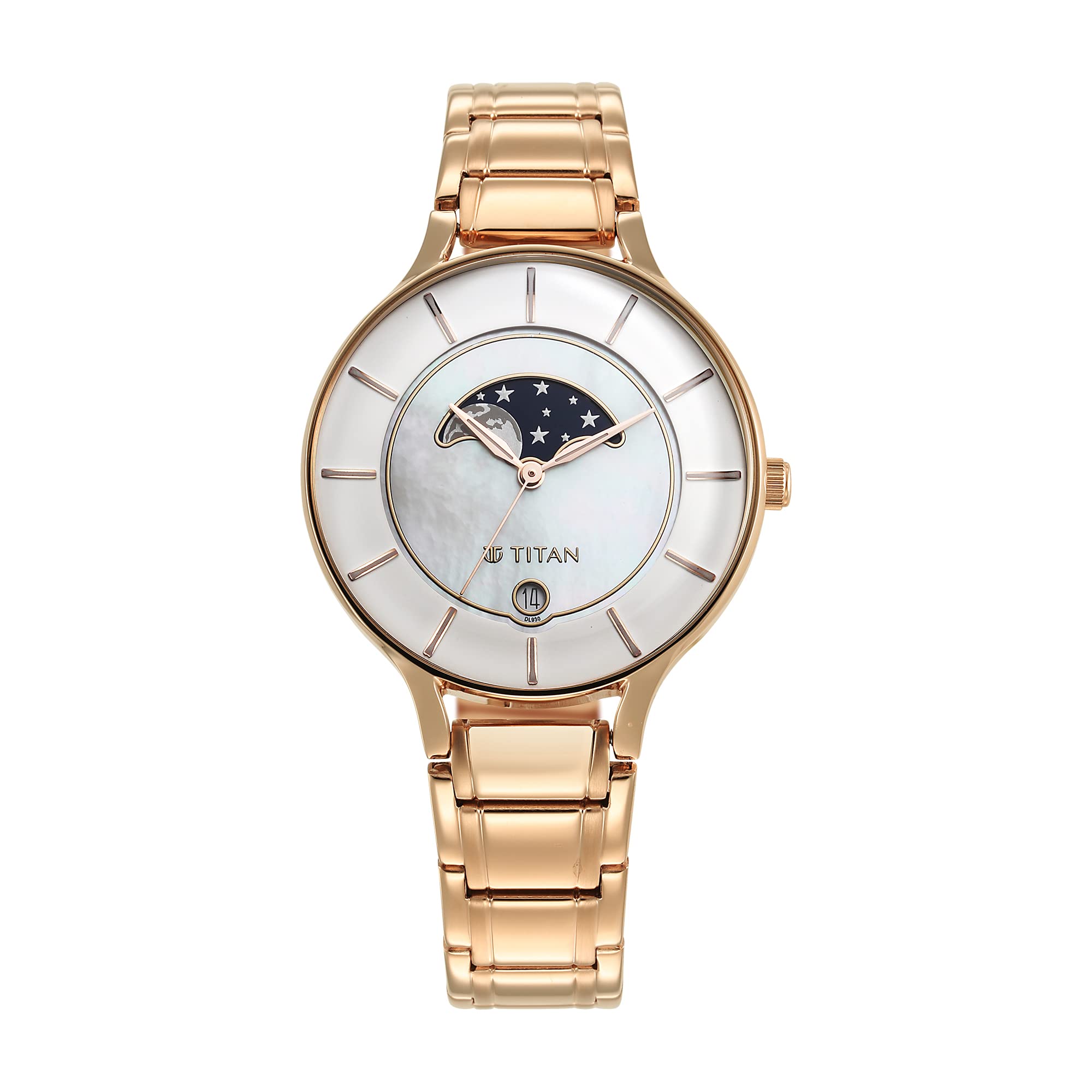 Titan Premium Workwear White Dial Analog Date Stainless Steel Strap Watch for Women-NS2674WM02 (B0BFMBQ3FS) Amazon Price History, Amazon Price Tracker
