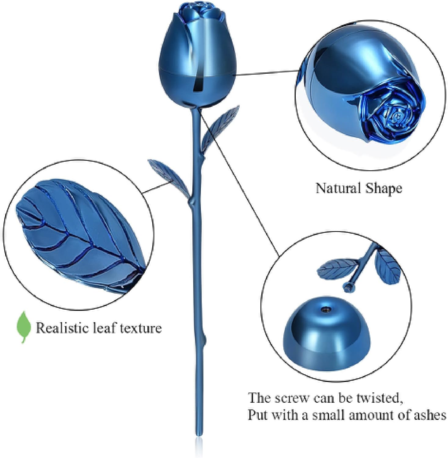 BIAIHQIE Rose Flower Cremation Urn Jewelry for Ashes for Loved One Stainless Steel Memorial Ashes Jewelry Large Capacity Keepsake Gift