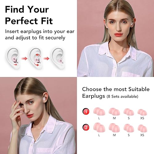 Miniatura 6 de Tapones para los oídos para dormir con cancelación de ruido, tapones para los oídos de silicona ultrasuave para dormir, tapones para los oídos