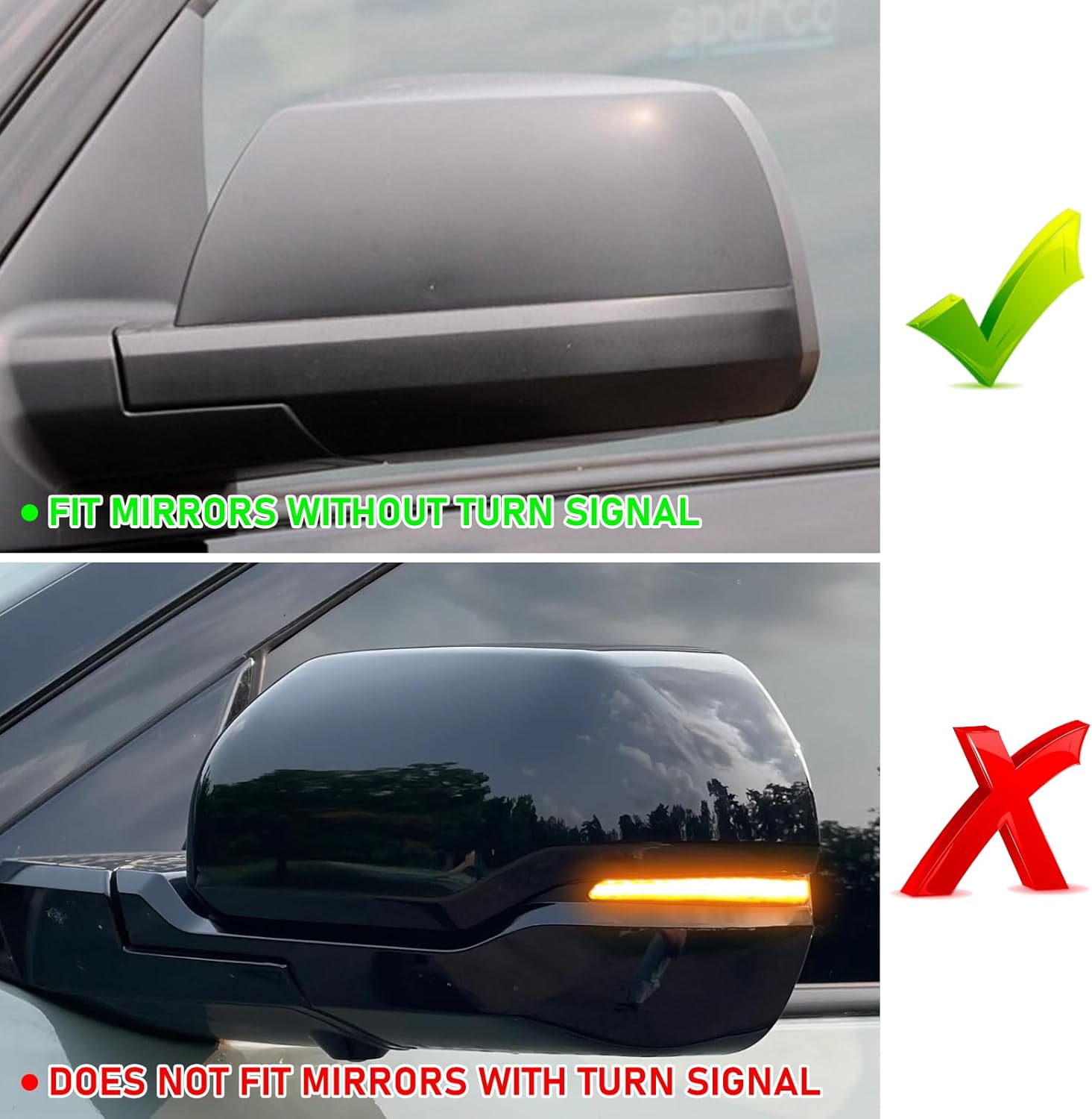 Compatible with Toyota Tundra Sequoia Mirror Cover Replacement 2007-2021,2nd Gen Tundra Side Mirror Caps for Left Driver & Right Passenger Side,Replace 879150C040, 879450C020,Matte Black,1 Pair