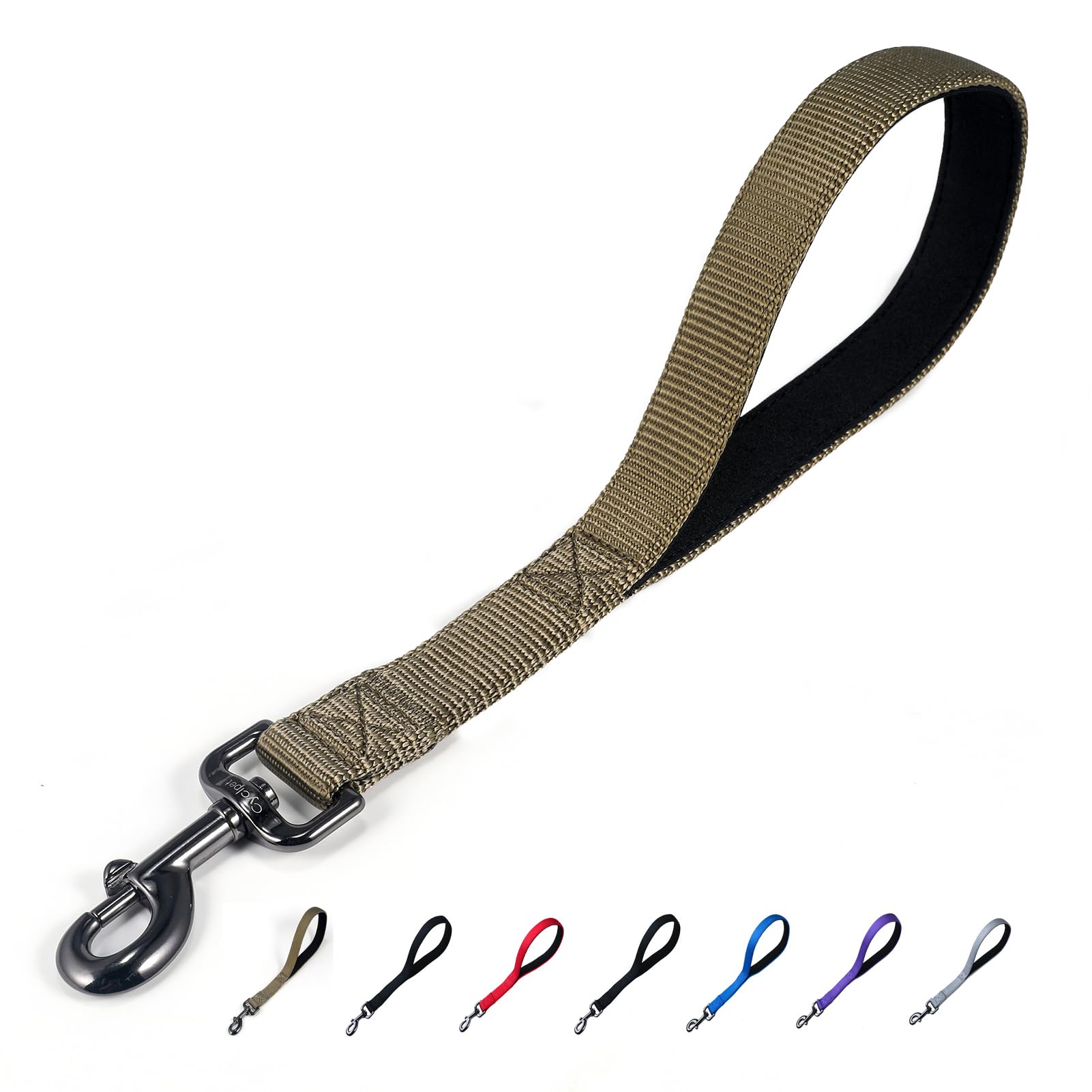Cyclpet Advanced Short Dog Leash with Soft Padded Handle and Heavy-dutyClip & Nylon - 12 Inches Lead for Large and Medium Breed Dogs Daily Use. (