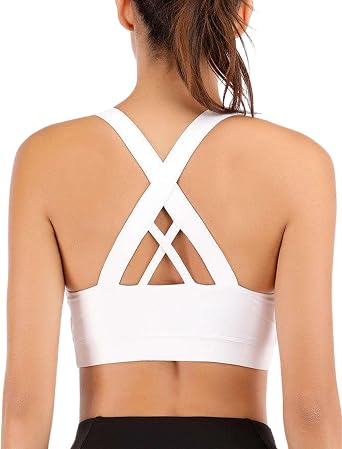 Sport BH Damen Starker Halt, Push Up Sport Bra Shock Absorber Gekreuzt R cken, Volle Abdeckung BH High Support Damen f r Fitness Yoga Lauf Joggen Gro e Gr en