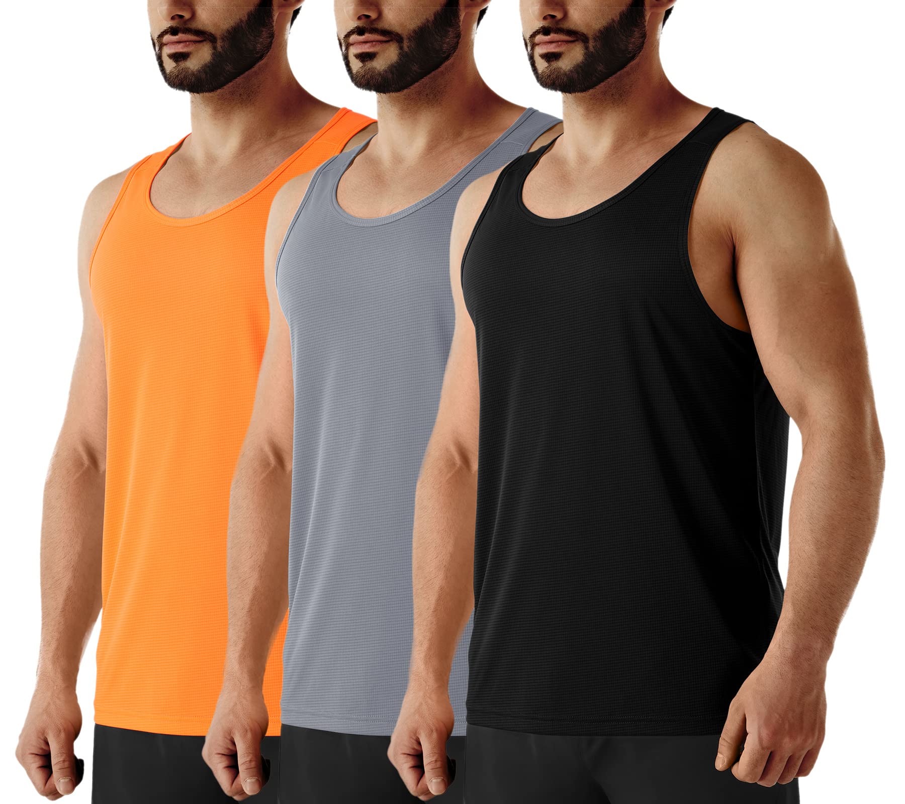 URBEST Men's Neon Workout Sleeveless Shirts Quick Dry Swim Beach Muscle Gym Running Athletic Tank Top