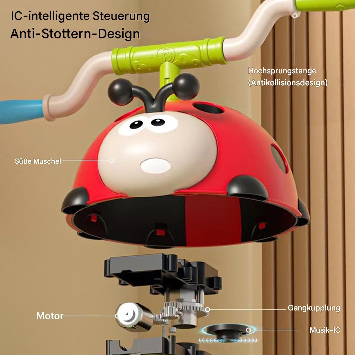 Coccinella – Esercizio Jump Toss Giocattoli | Anello per Bambini Toss Game | 3 in 1 Music Jumping Toy Kit – Kids Garden Sport Games con Telecomando | Fun Ladybug – Giocattolo per Feste in casa