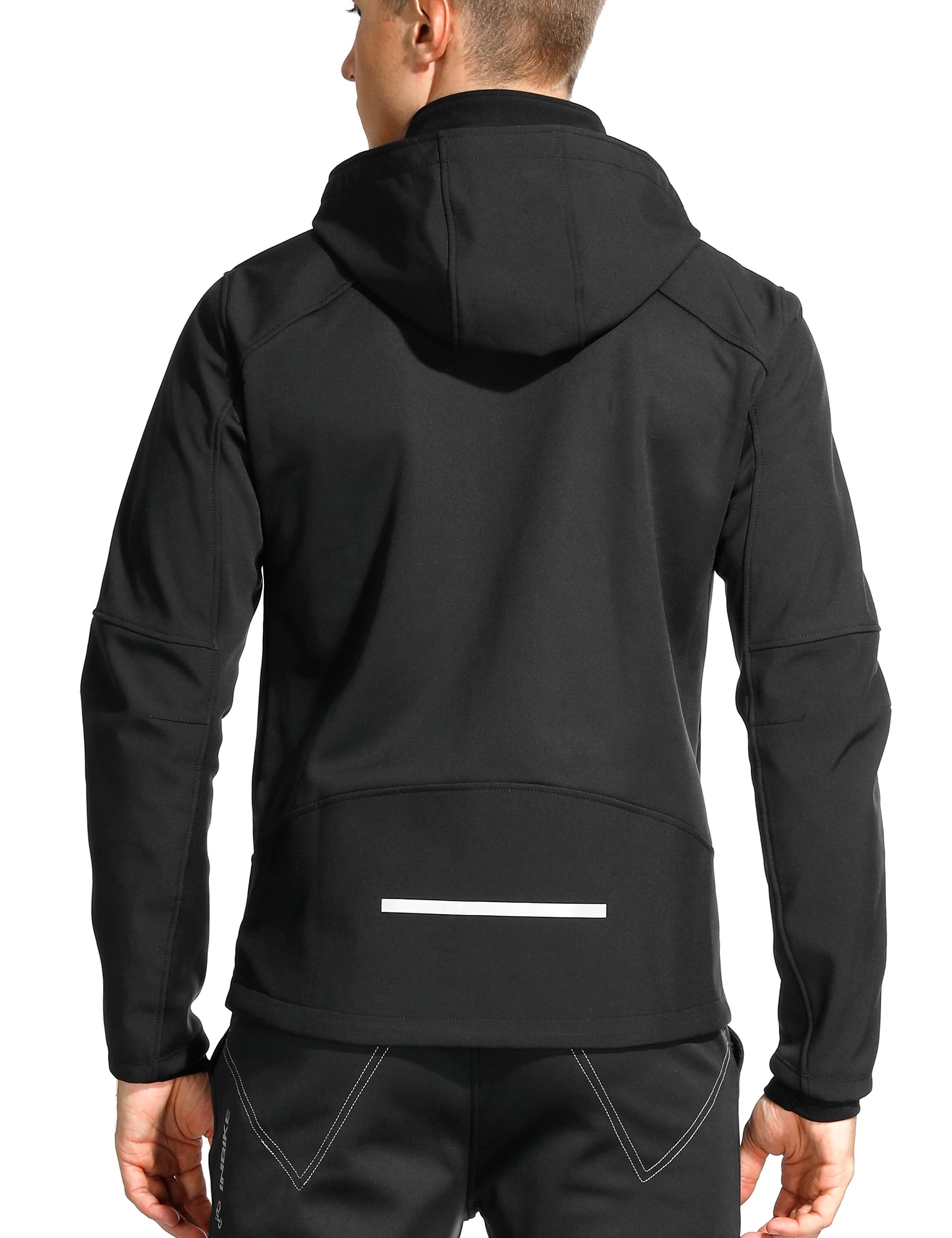 INBIKE Giacca Softshell da Uomo con Cappuccio Giubbotto Trekking Impermeabile Invernale Antivento per Montagna,Corsa,Ciclismo e Altre attività Outdoor