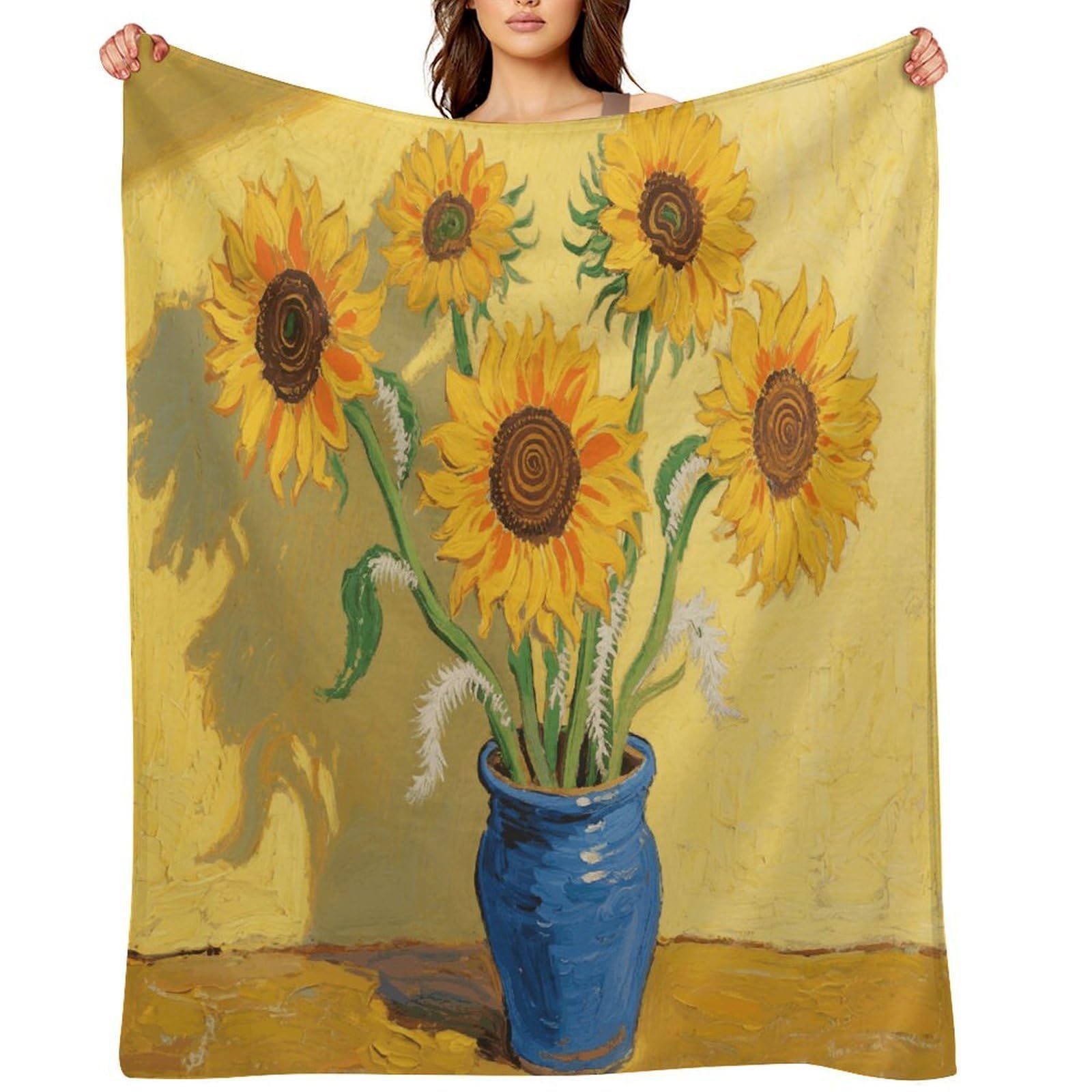 Sunflower Throw Blanket for Couch and Bed Super Soft Warm Lightweight Throw Blankets Cozy Fuzzy Flannel Blanket Personalized Decorative Blankets for Sofa Decor 40"x50"