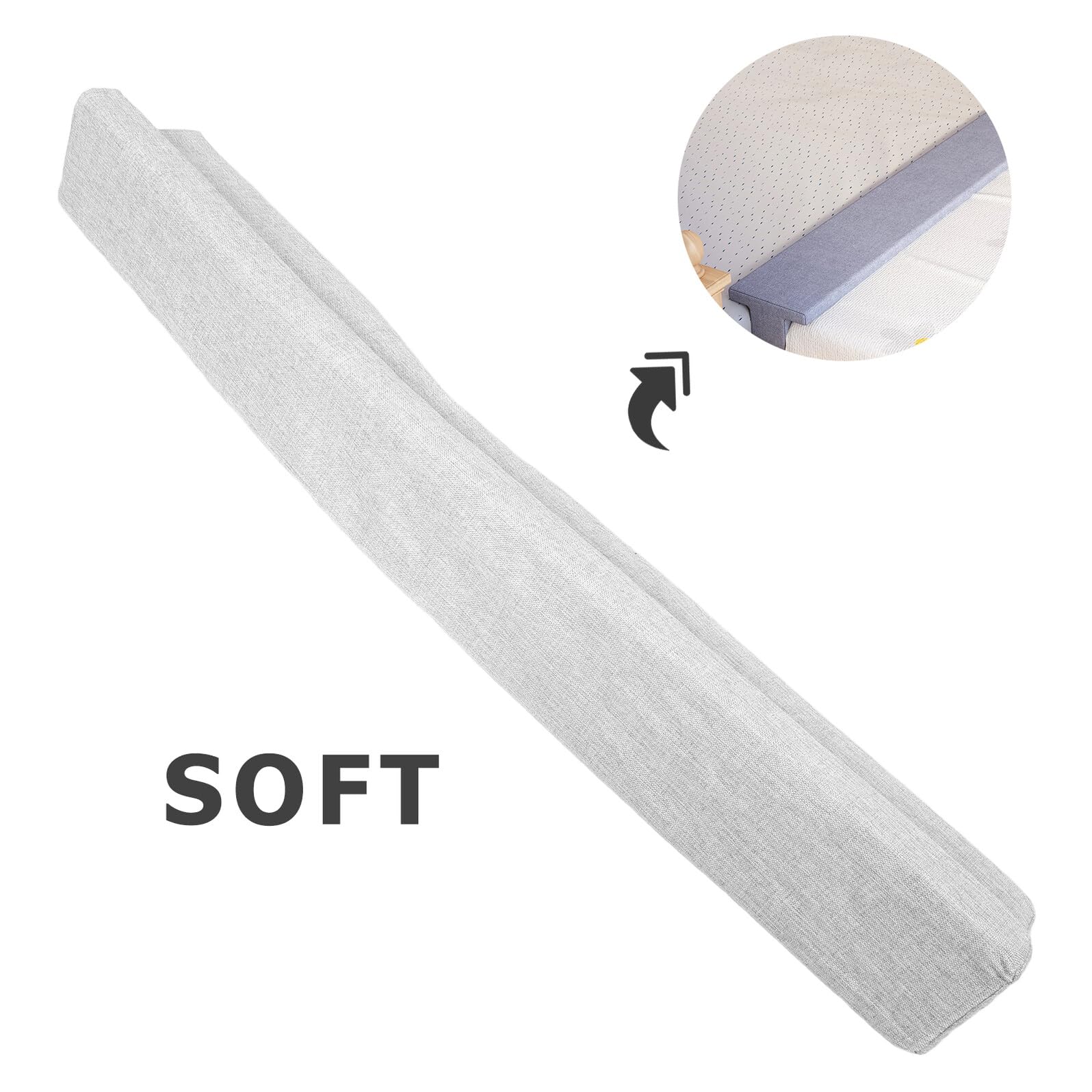 Schaumstoff Matratzenlückenfüller 80cm lang mit Waschbarem Bezug Geeignet für 3cm Breite Spalten als Schutz für Babys Hände in Großen Betten und Hotels