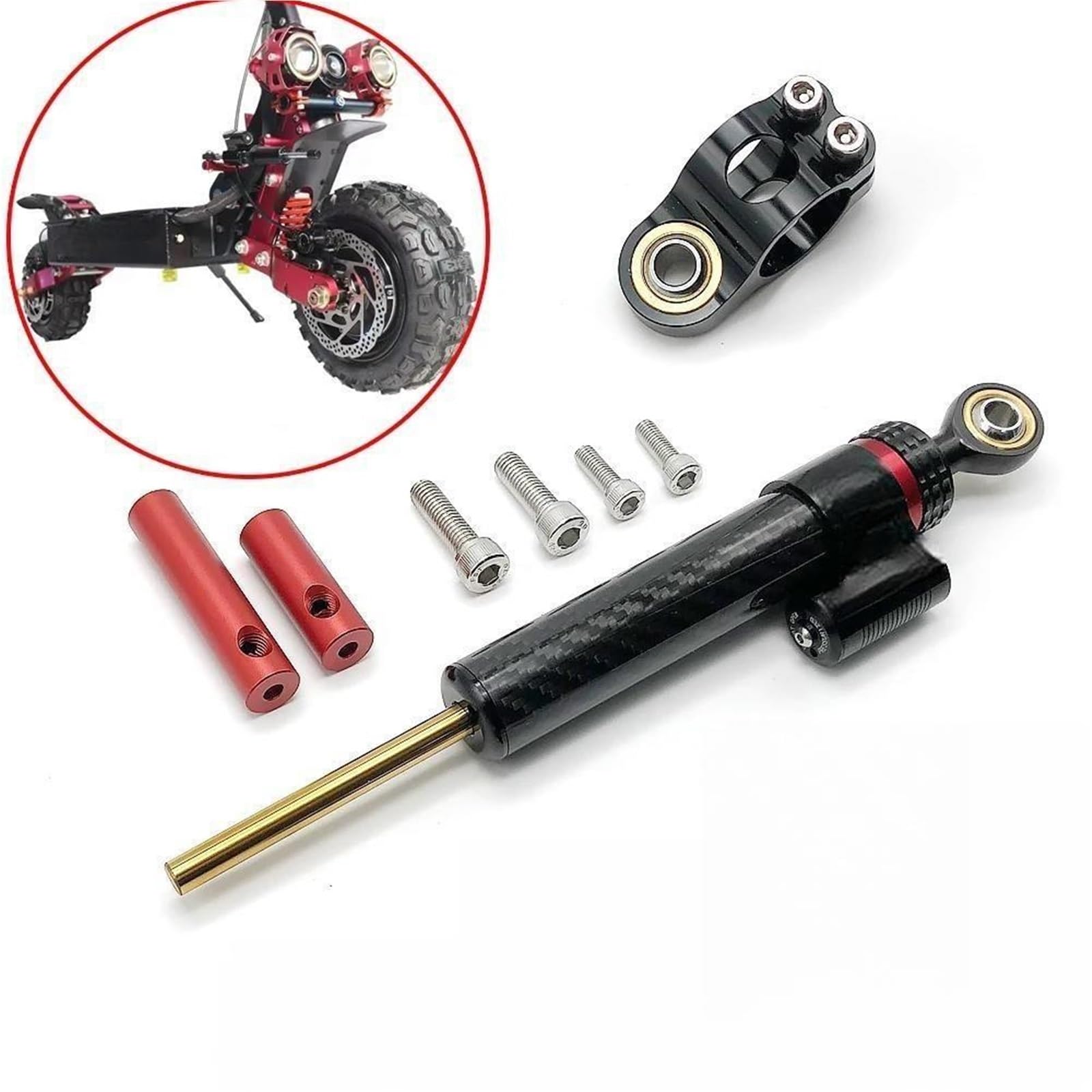 Lenkungsdämpfer-Stabilisator-Kit Für Motorräder Für Inxing V5 Elektroroller CNC-gefräste Aluminium-Twill-Halterung Für Lenkungsdämpfer Lenkungsdämpfung Befestigungs(Farbe 2)