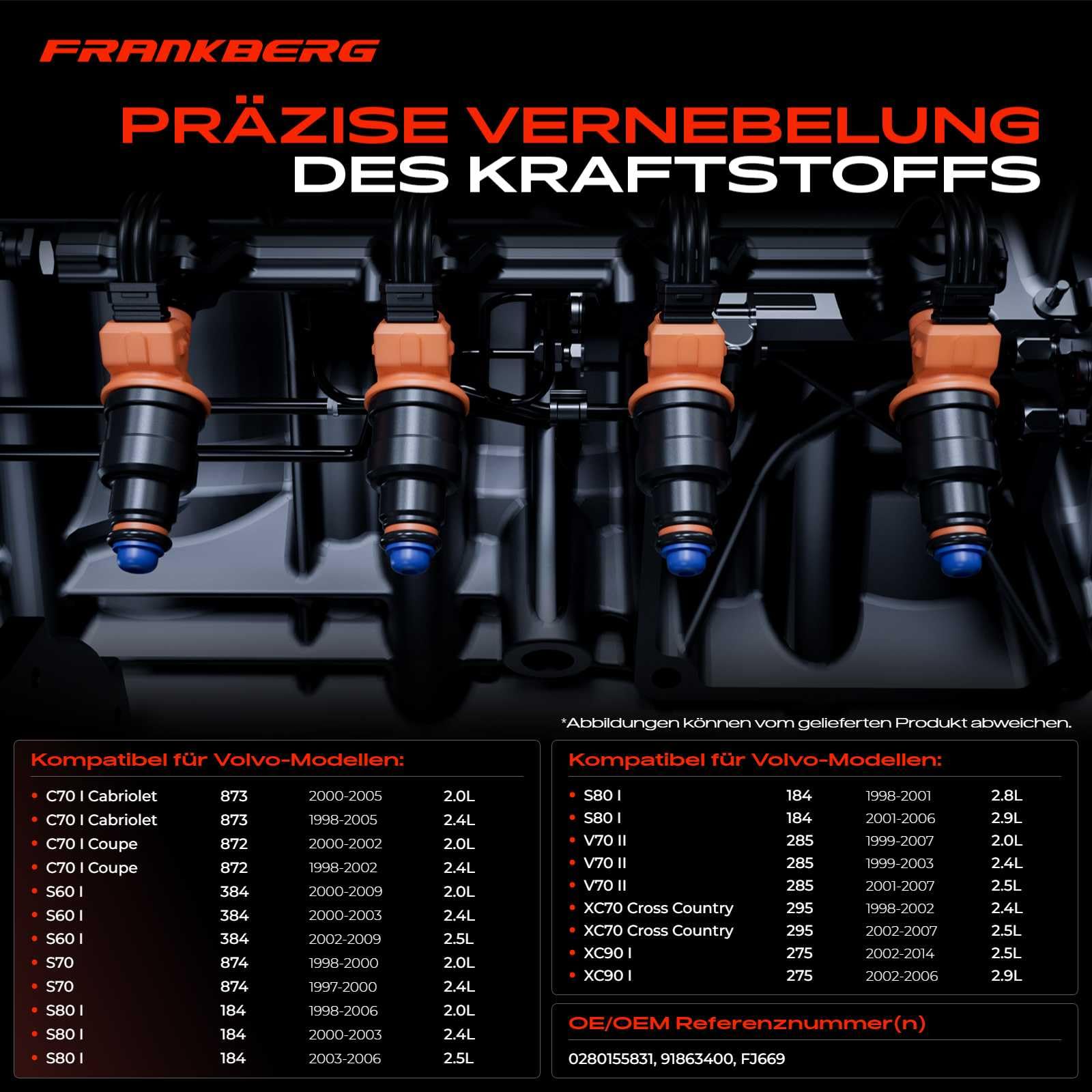 Frankberg 5x Einspritzventil Einspritzdüse Injektor Replace# 0280155831