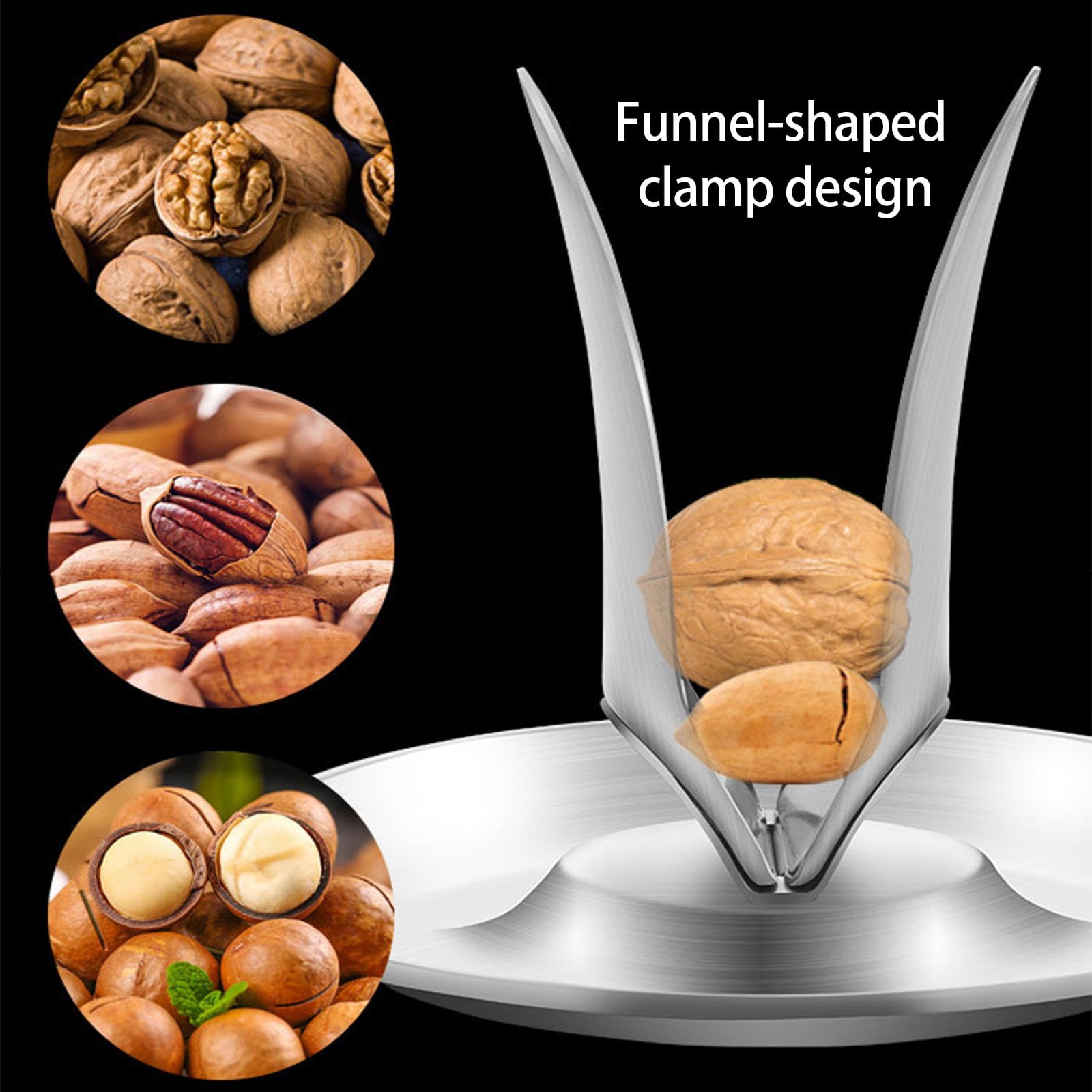 Casse-noix en acier inoxydable de qualité supérieure - Design à leviers - Attrape-coquilles intégré pour une utilisation en cuisine - Casse-noisettes robustes avec plateau de rangement