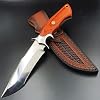 Survival Knife Fixed Blade, M390 Steel Full Tang Sharp Hunting Knife with Wooden Handle, Outdoor Knife with Leather Sheath, Bushcraft Knife for Men, Camping, Hunting, Hiking, Adventure M390 Steel