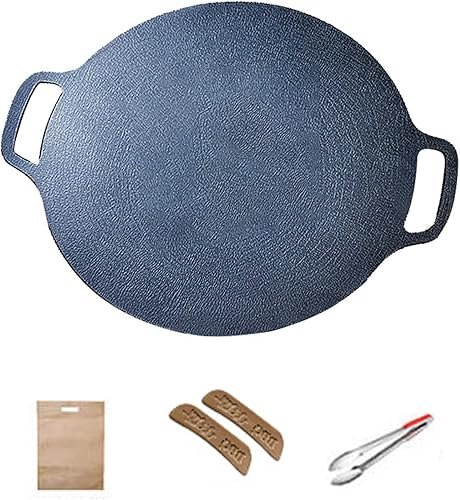 Parrilla coreana para barbacoa, sartén redonda antiadherente, placa de barbacoa para el hogar, estufa al aire libre, planchas de 14.2 in