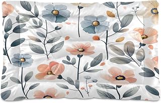 YETTASBIN Flower Twig Crate Pet Bed, Portable Washable Dog Cat Mat, Soft Comfortable Pet Mattress with Non-Slip Bottom for Dogs Cats Sleeping, 24 x 18 Inch