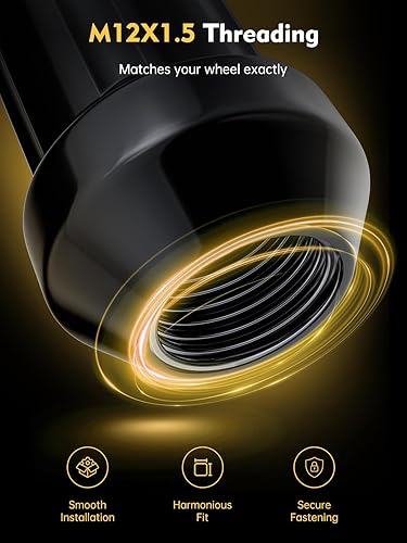 Miniatura 5 de MIKKUPPA 24 tuercas de llanta M12x1.5  Reemplazo para Toyota 4Runner 1984-2013, Tacoma 1995-2013, rueda de repuesto Tundra 2000-2006  Tuercas negras