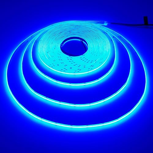 Miniatura 7 de Tira de luz LED COB azul de 32.8 pies (32.8 ft) DC 24 V, IP65, impermeable, 3840 LED, brillo uniforme, sin puntos, cinta de luces LED flexibles para