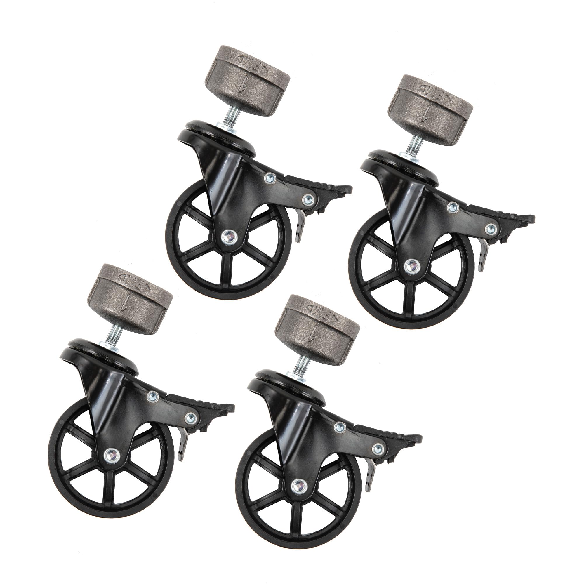 Pipe Casters - 4 Pack for ¾” Pipe -14 Pipe Casters - 4 Pack for ¾” Pipe -14