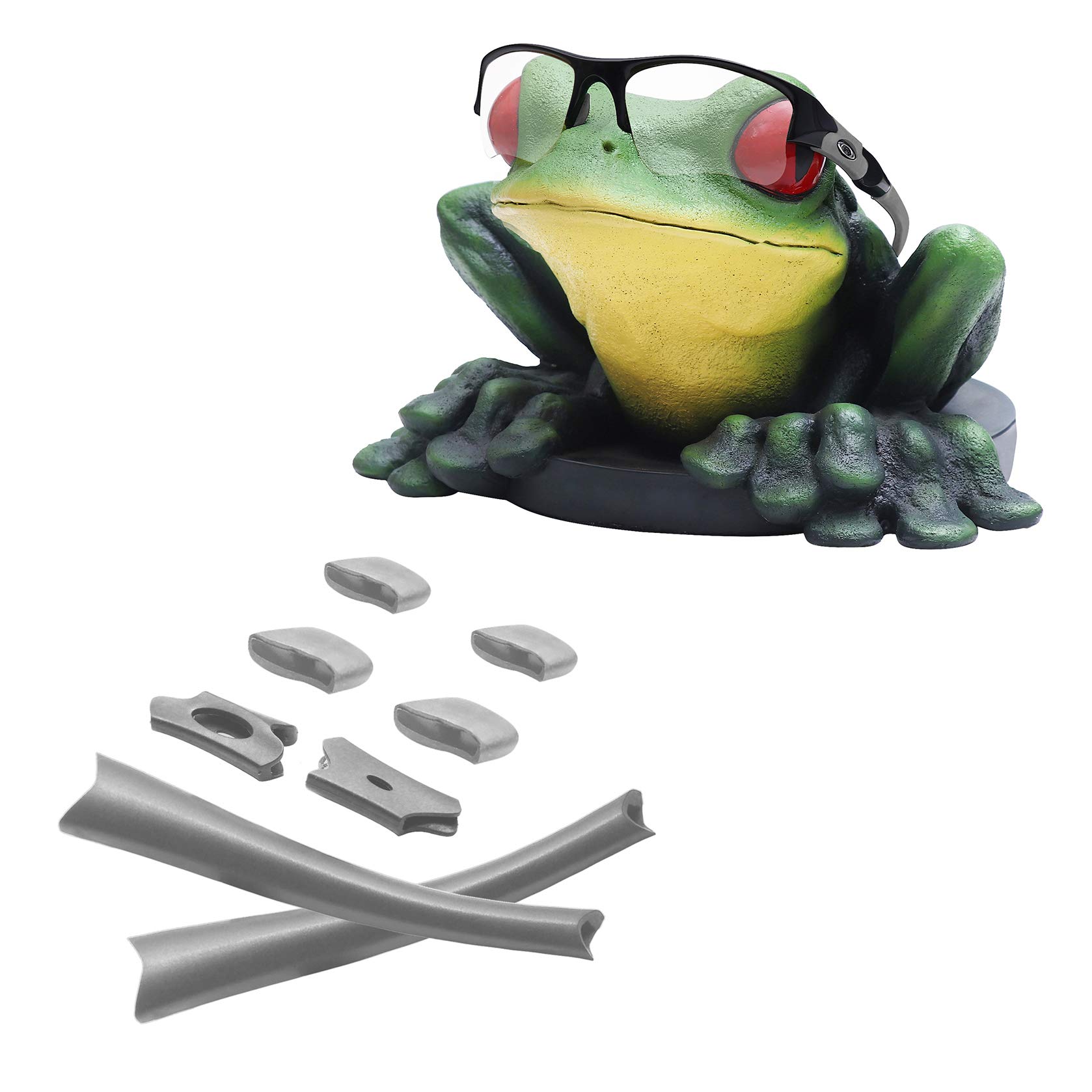 Acefrog Men's Grey Replacet Replacet Lenses/Earsocks Nose Piece For Oakley Flak Jacket/Flak Jacket Xlj Sunglasses