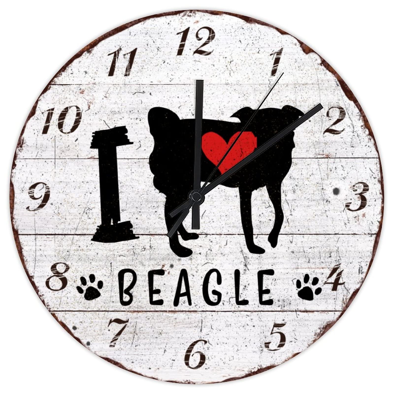 Horloge murale bois Beagle 38cm idéale pour un salon chaleureux et silencieux