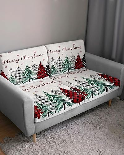 Miniatura 3 de Fundas de cojín para sofá con diseño de árbol de Navidad, funda elástica para sofá con parte inferior elástica, diseño de árbol de Navidad, diseño