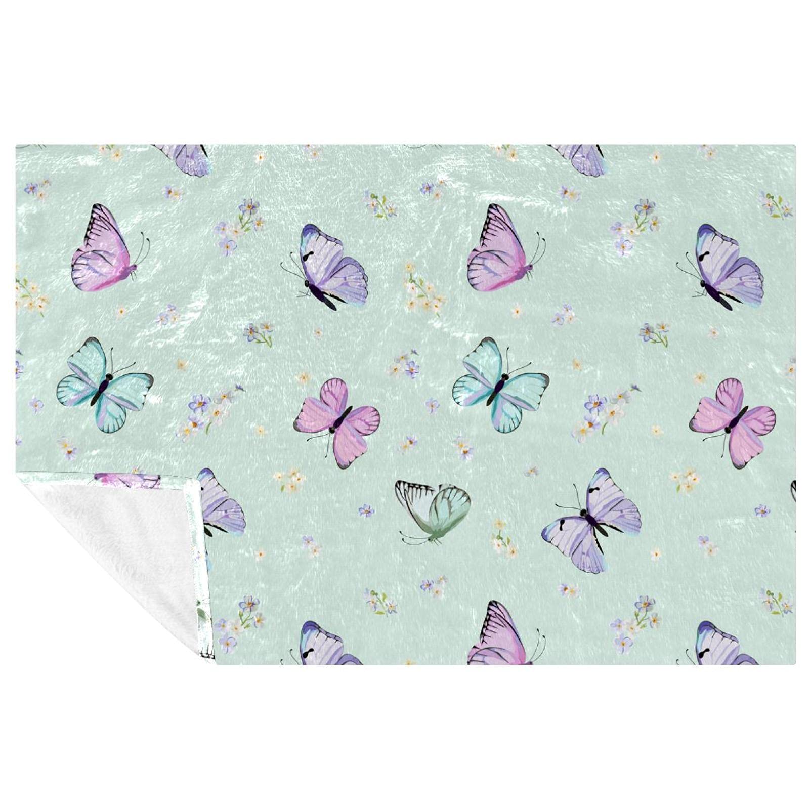 Couverture douce et chaude de pique-nique et camping à motif papillons