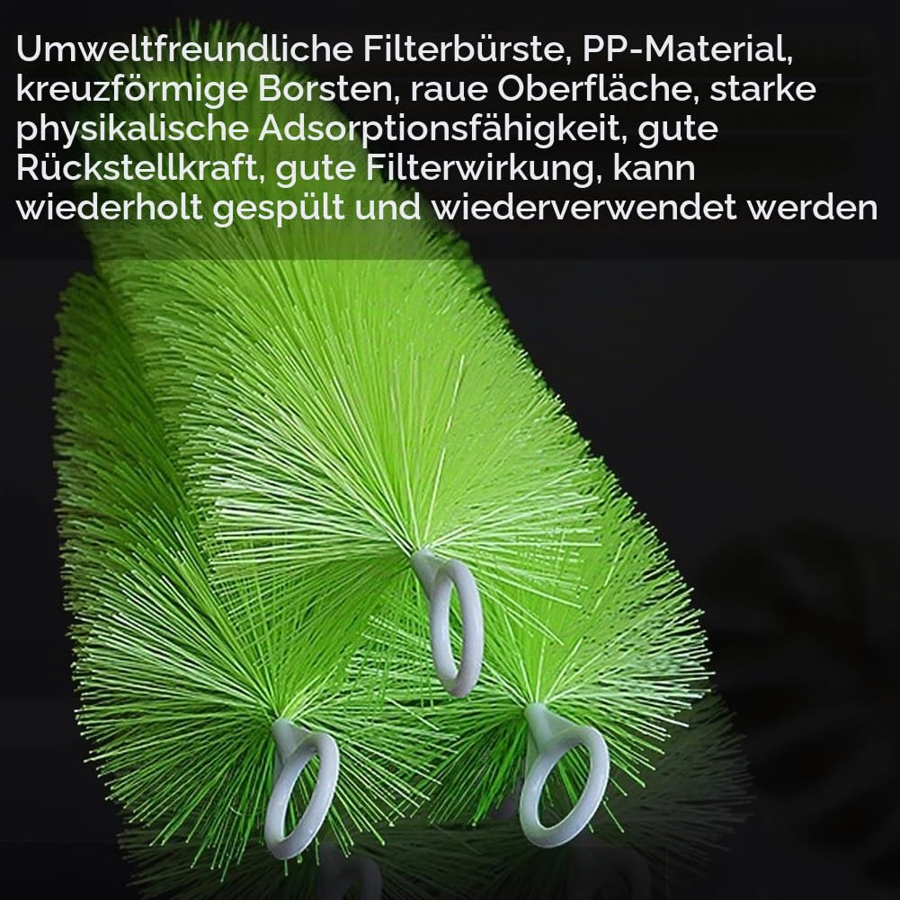 GZHERVICES 50er-Pack Fischteich-Filterbürsten-Set, Teichskimmer, Filterreinigungsbürste, Wasserspiel-Filtration, für Koiteich, Fischtank, Aquarium, Wassergartenteich(100cm)