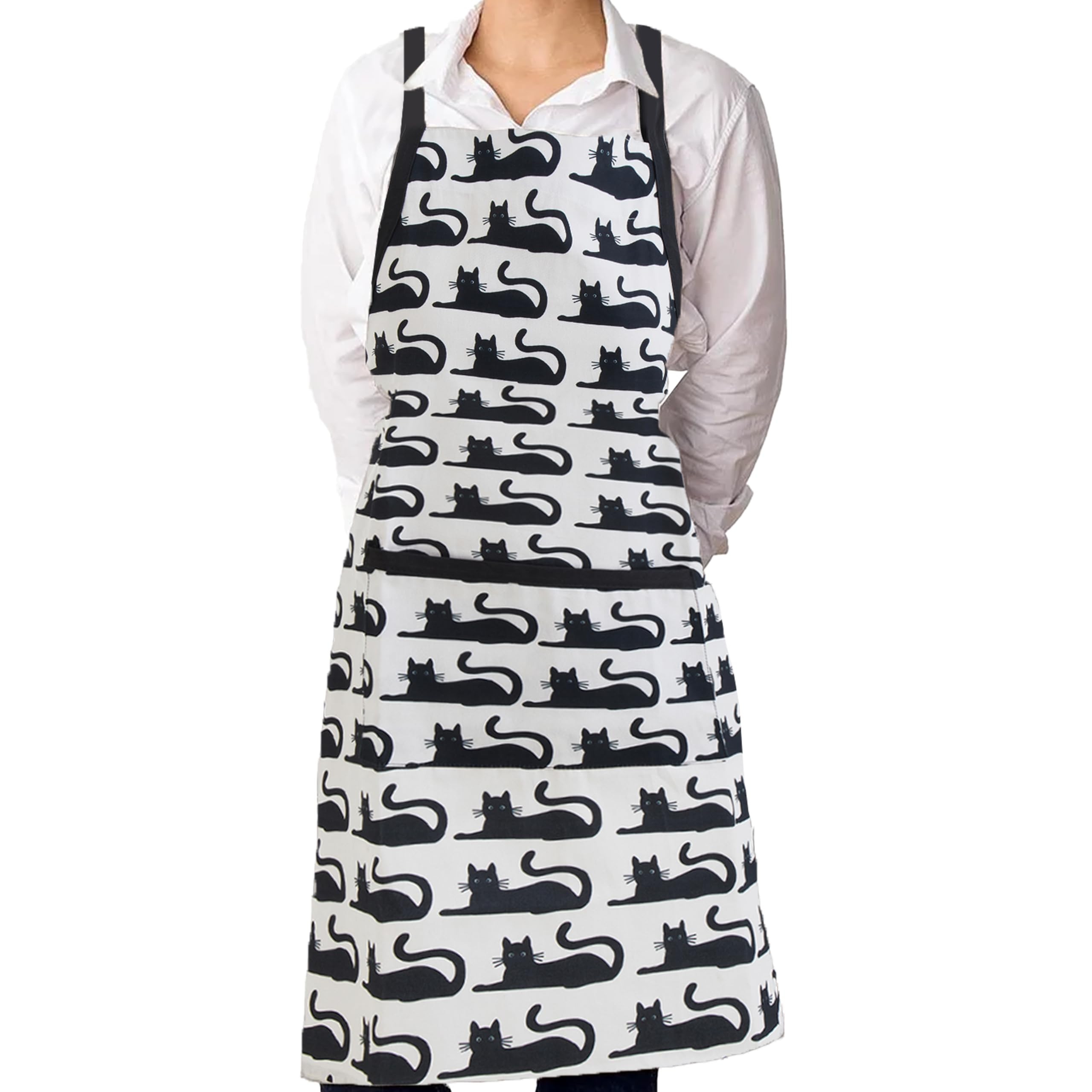 Maison By Premier Black/White Kitchen Apron Cat