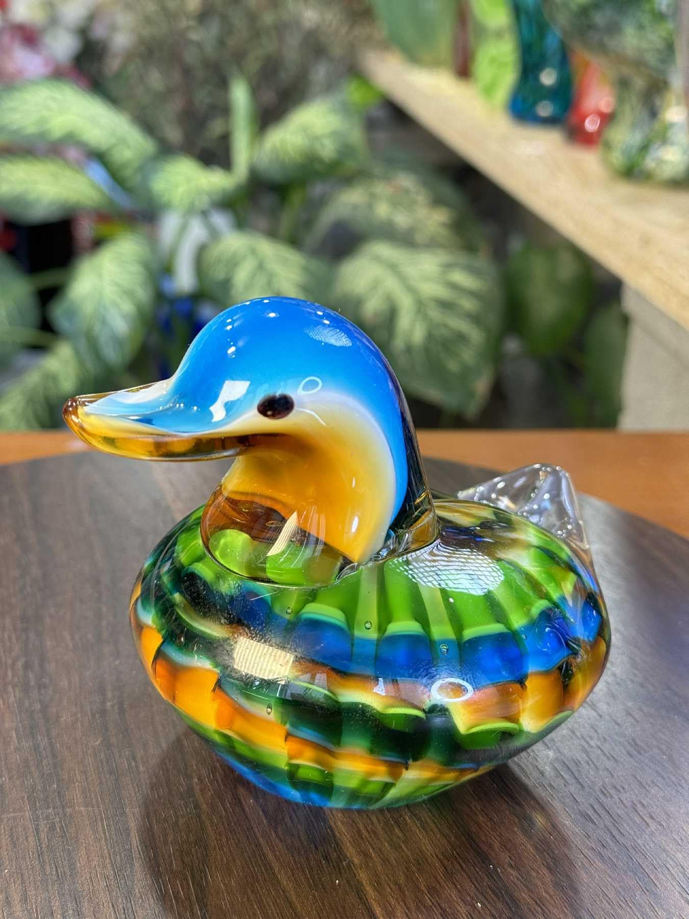 Estatuilla de Pato de Vidrio Hecha a Mano Cristal soplado glaseado pisapapeles Regalo para Navidad decoración del hogar Adorno de Mesa