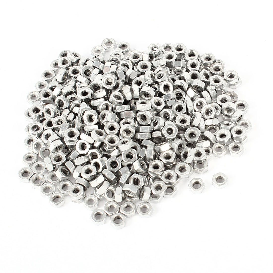 Sourcingmap 195 Pcs Steel Hex Hexagon Screw M3 Nuts Silver Tone
