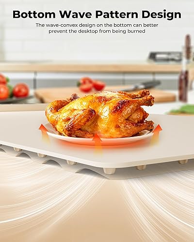 Miniatura 5 de Tapete eléctrico de calentamiento para alimentos, bandeja de silicona de calentamiento rápido de superficie completa con temperatura de 3 niveles,
