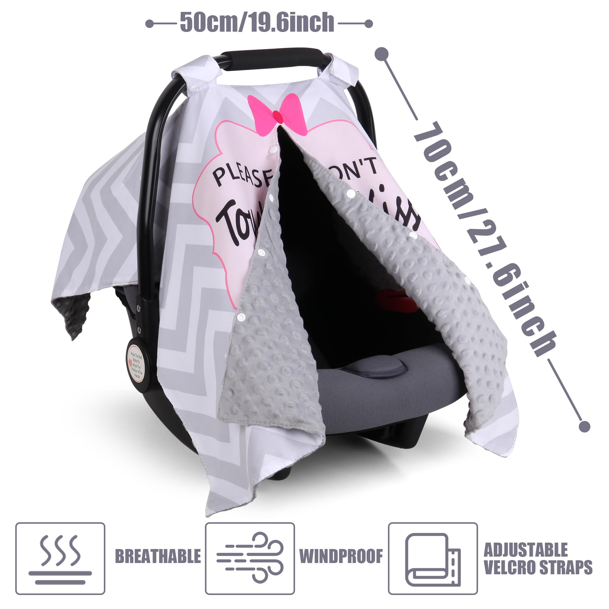 Metplus Funda de asiento de coche 2 en 1 para bebé, toldo de asiento de coche para bebés, cubierta de lactancia para mamá, fundas para portabebés Minky, regalo de ducha para recién nacido, apertura de