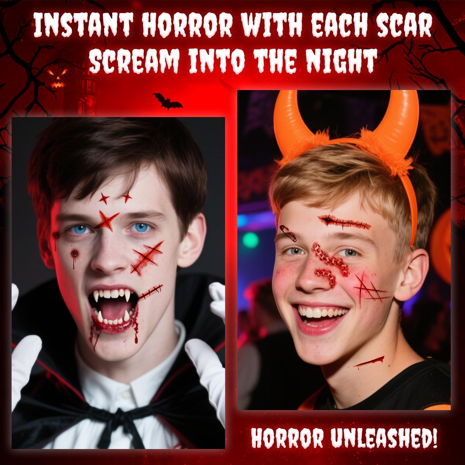 Leesgel Halloween Tattoos, Fake Blood, Cuts, Scars and Wounds Makeup Accessories - Image 3